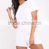 Basic White Women PJ Set Plain Cotton Short Pajamas Summer Pyjama Wholesale thumbnail-3