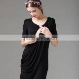 MAMALOVE Soft Knitted Fabric Summer Matern Dress Manufacturer Nurs Clothes Breastfeeding Dress thumbnail-3