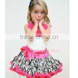 High Quality White Hot Pink Pettiskirt Set With Flower for Halloween thumbnail-1