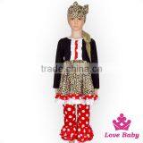 2017 New Design Stretchy Cotton Long Sleeve Top Match Ruffle Pant Set Leopard Fabric Easter Cloths Giggle Moon Remake Outfits thumbnail-2