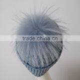 Myfur Top Selling Products Crochet Captain America Beanie Hat With Raccoon Fur Pom Pom Dinosaur in thumbnail-4