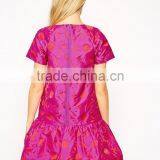Hift Dress in Floral Jacquard With Peplum thumbnail-1