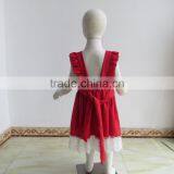 XF-166 Baby Child Clothing Graceful Short Red Dress Sleeveless Cotton Dress thumbnail-2