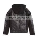 Winter Baby Kids Black Leather Jacket Wholesle Winter Leather thumbnail-2