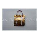 Durable Soft Loop Handle Bag Gold Yellow Printing Logo for Brand Shops thumbnail-1