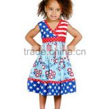 Soft Giggle Moon Children's Boutique Outfits Dress For 4th of July