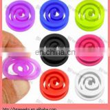 2013 new ear piercing jewelry ring Flexible silicone spiral saddle plugs, 0 gauge body jewelry