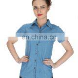 DENIM SHORT SLEEVES SHIRT thumbnail-1