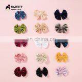 New Children's Hair Accessories Soft Velvet Baby Hairpin 21 Color Fan-shaped Bow Princess Hairpin thumbnail-1