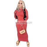 LAITE D2152 Plus Size Women Embroidery Logo Casual Dress Ladies Backless Long Sexy Dress thumbnail-4