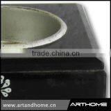 Black Printing Glass Candle Holder With Peacock 1230.020-A thumbnail-3