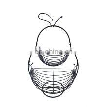 Farmhouse Home Storage Kitchen Food Fruits Organizer Egg Mesh Wire Rack Metal 2 Tier Fruit Basket thumbnail-2