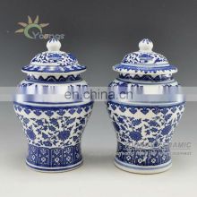 Chinese Small blue and white ceramic Temple Jars