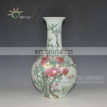 Chinese Qing Antique Imitation Hand Painted Peach Flower Vase