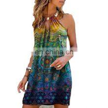 Manufacturers Wholesale Women's Short Sleeve Casual Printed Pocket Dress Women's Clothing thumbnail-1