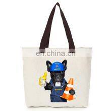 Womens Canvas Cotton Cool Dog Shoulder Shopping Hand Bag thumbnail-1