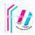 Custom Print Non Plastic Bottle Party Reusable Silicone Drinking Biodegradable Straws thumbnail-2