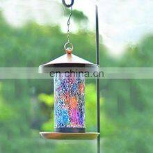 Manufacturing Supplies High Quality Swing Tube Mosaic Glass Squirrel Proof Bird Feeder thumbnail-4