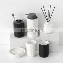 Small MOQ 200pcs New Design White Blue Black Ceramic Bathroom Accessories Sets for Hotel Household thumbnail-1