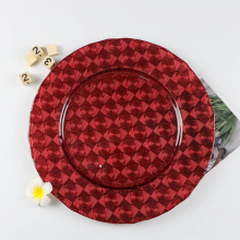 13 Inches Red Charger Plate Set Decoration For Wedding And Engagement