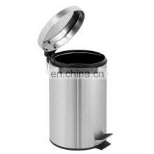 Stainless Steel Round Pedal Bin Rubbish Step Trash Can With Inner Bucket And LId thumbnail-4