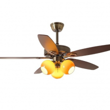 American Style Wooden Leaf Fan Light, Vintage Living Room Light, Caramel Persimmon Restaurant Light, Bedroom Light, （Wechat:13510231336） thumbnail-2