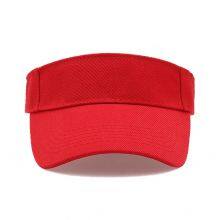 Solid Color Cotton Visor Summer Printing LOGO Marathon Sports Hat Travel Shading Sun Protection Portable Men Women Cap Wholesale thumbnail-2