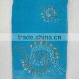 J135-3 Turkeyblue Color Korea Velvet Fabric for African Dresses thumbnail-1