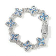 Colorful Flower Zircon Bracelet Multi-Color Crystal Bracelet Floral Inifinity Chain Statement Jewelry For Women Party Gifts thumbnail-3