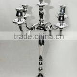 Silver Candelabra With Crystal Beaded Votive and Hangings. thumbnail-2