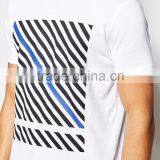 Longline T-Shirt With Diagonal Stripe Placement thumbnail-3