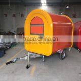 7.6*5.5ft Yellow and Orange Food Van/Street Food Vending Cart For Sales,Hot Dog Cart/Mobile Food Trailer With Big Wheels thumbnail-3