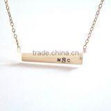 stunning Gold Bar Necklace.Personalized Monogram Bar Necklace