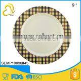 cheap melamine 9" weave printing round dinner plates for weddings