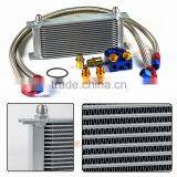 Wholesale Universal Racing Car Row 16 Motorcycle Oil Cooler Kit Silver
