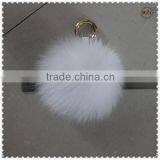 Fluffy Fox Fur Ball Keychains With Gold Metal thumbnail-4
