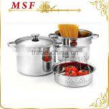 MSF-3477 Durable Stainless Steel Steamer Set 20cm, 24cm Stainless Steel Pasta Pot Set to America & South America thumbnail-1