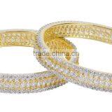 Indian Beautiful Cubic Zirconia Gold Plated Bangle For Women thumbnail-2