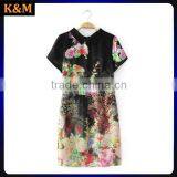 Ladies Shirt Dress Digital Print Dress Chiffon Dres for Women thumbnail-1