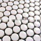 White Round Glazed Ceramic Mosaic Tile