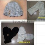 100%Acrylic Big-belly Hand Knitted Women's Winter Set