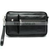 Practical Convertible Shoulder Clutch Leather Bag Mens Toiletry Bag thumbnail-1