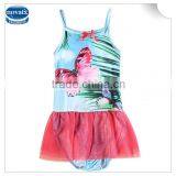 (R6305) 2-8Y baby girls one pieces swimwear summer printed 100% polyester swimsuits nova kids clothes