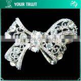 Ribbon Crystal Rhinesone Plating Silver Metal Pin Fashion Decorative Brooches thumbnail-1