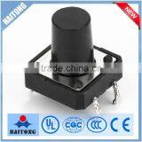 China Supplier 250V 4pin 12*12 Black Head Push Button Switch Tact Switch
