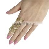 White Gold Plated Vintage Bling Punk Knuckle Rings Beautiful Crystal Women Wedding Finger Ring