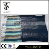 Half Cotton Half Viscose Print Stripe Lady Scarf Halloween Costume Accessories thumbnail-2