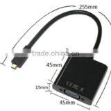 CABLETOLINK 1080P MicroHDMI to VGA Video Converter Adapter Cable For PC Monitor Projector