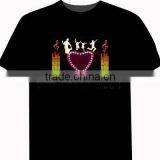 Wholesale 100% Cotton Sould Active Led T-shirt / el T-shirt/el Equalizer T-shirt thumbnail-1
