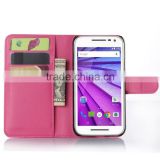 Mobile accessories Stand Wallet Lychee Leather leather case for motorola g3 factory price